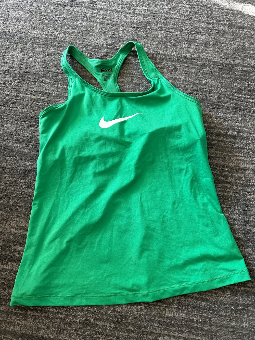 Nike Women's Bright Green Racerback Swim Tank with White Swoosh